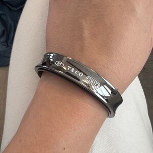 Tiffany and Co Black Titanium and Sterling Silver Bangle Bracelet